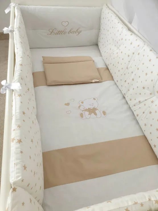 Set lenjerie ESENTIAL cu aparatori simple - ursulet