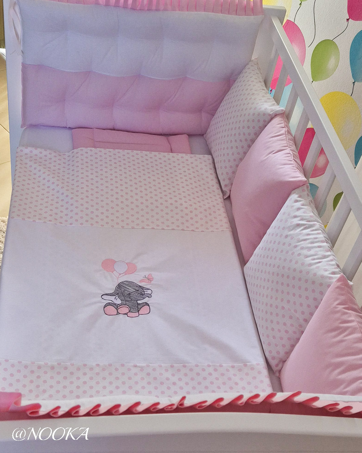 Set lenjerie CONFORT cu laterale combinate - NOOKA Little Elephant Pink