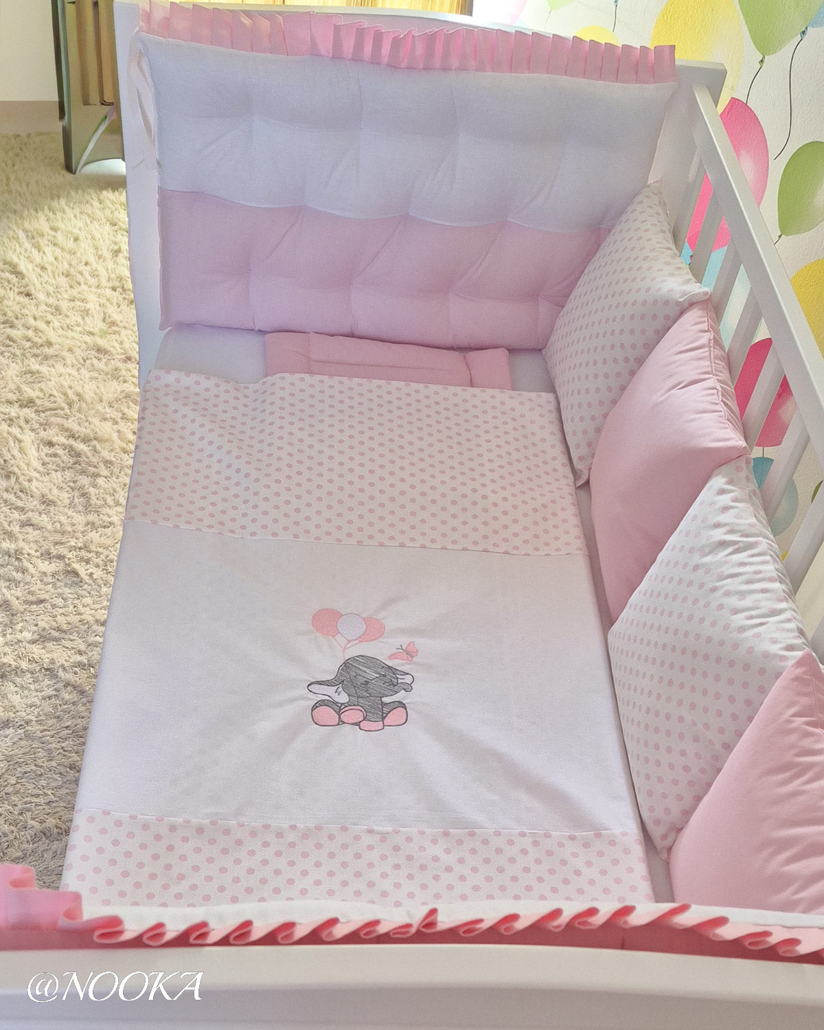 Set lenjerie CONFORT cu laterale combinate - NOOKA Little Elephant Pink