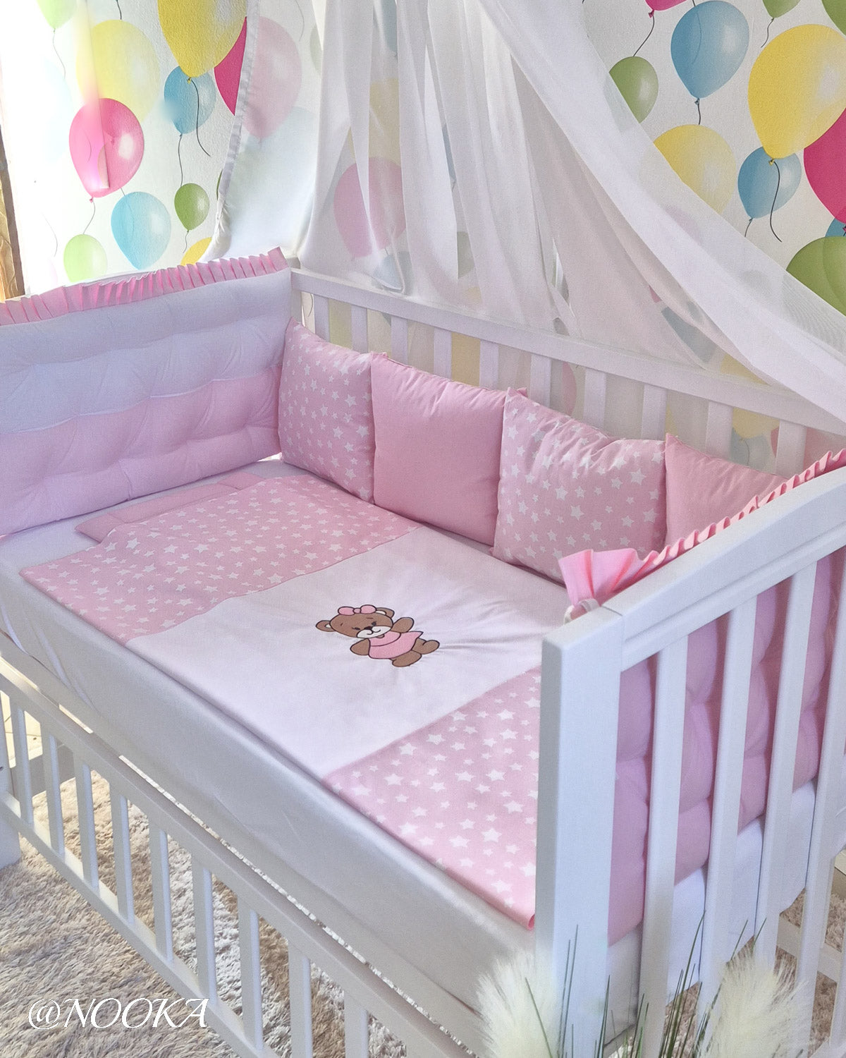 Set lenjerie CONFORT cu laterale combinate - NOOKA Little Elephant Pink