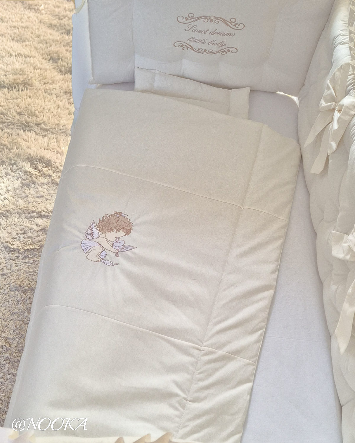 Set lenjerie CONFORT laterale matlasate (3L)-NOOKA Little Angel Beige