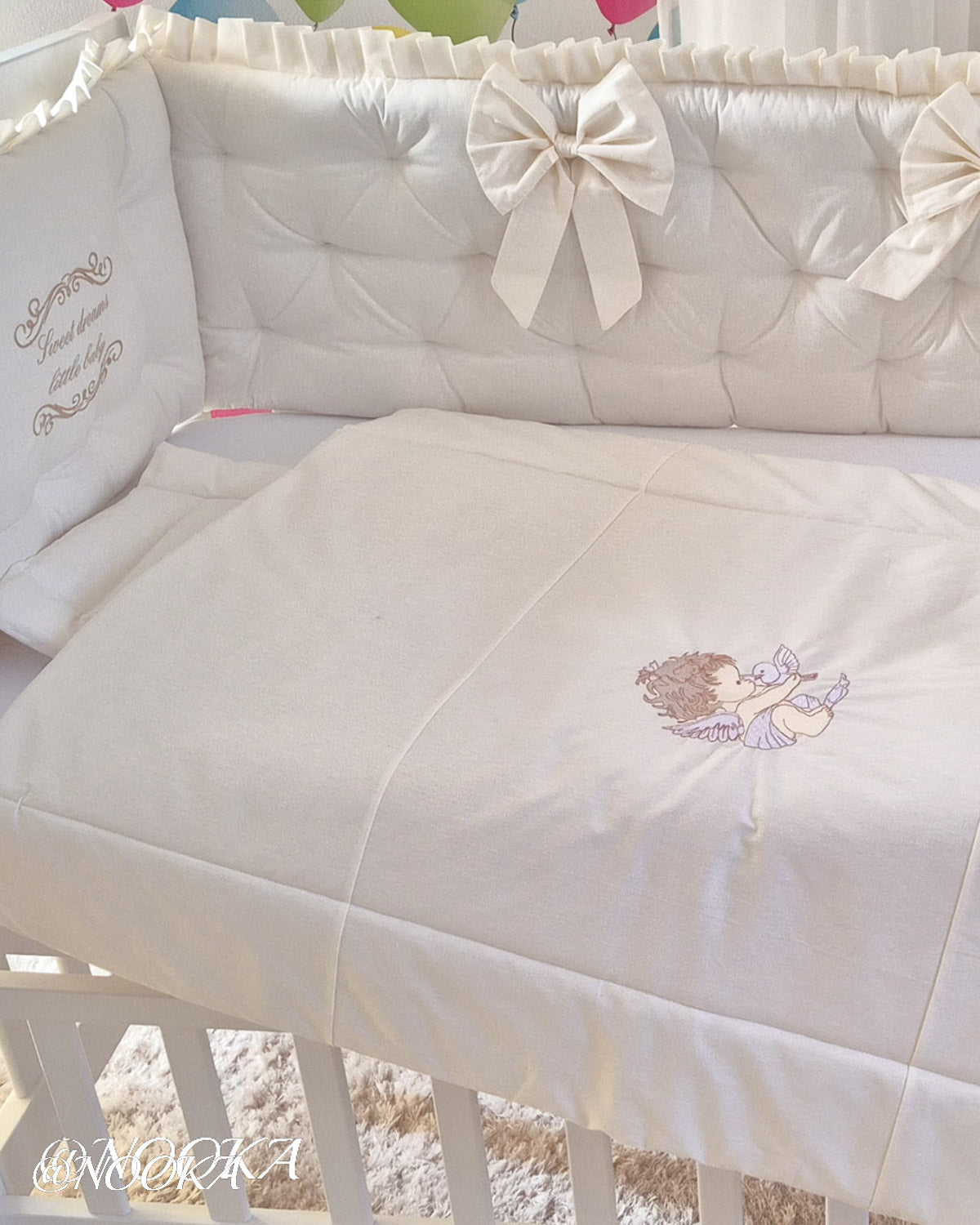 Set lenjerie CONFORT laterale matlasate (3L)-NOOKA Little Angel Beige