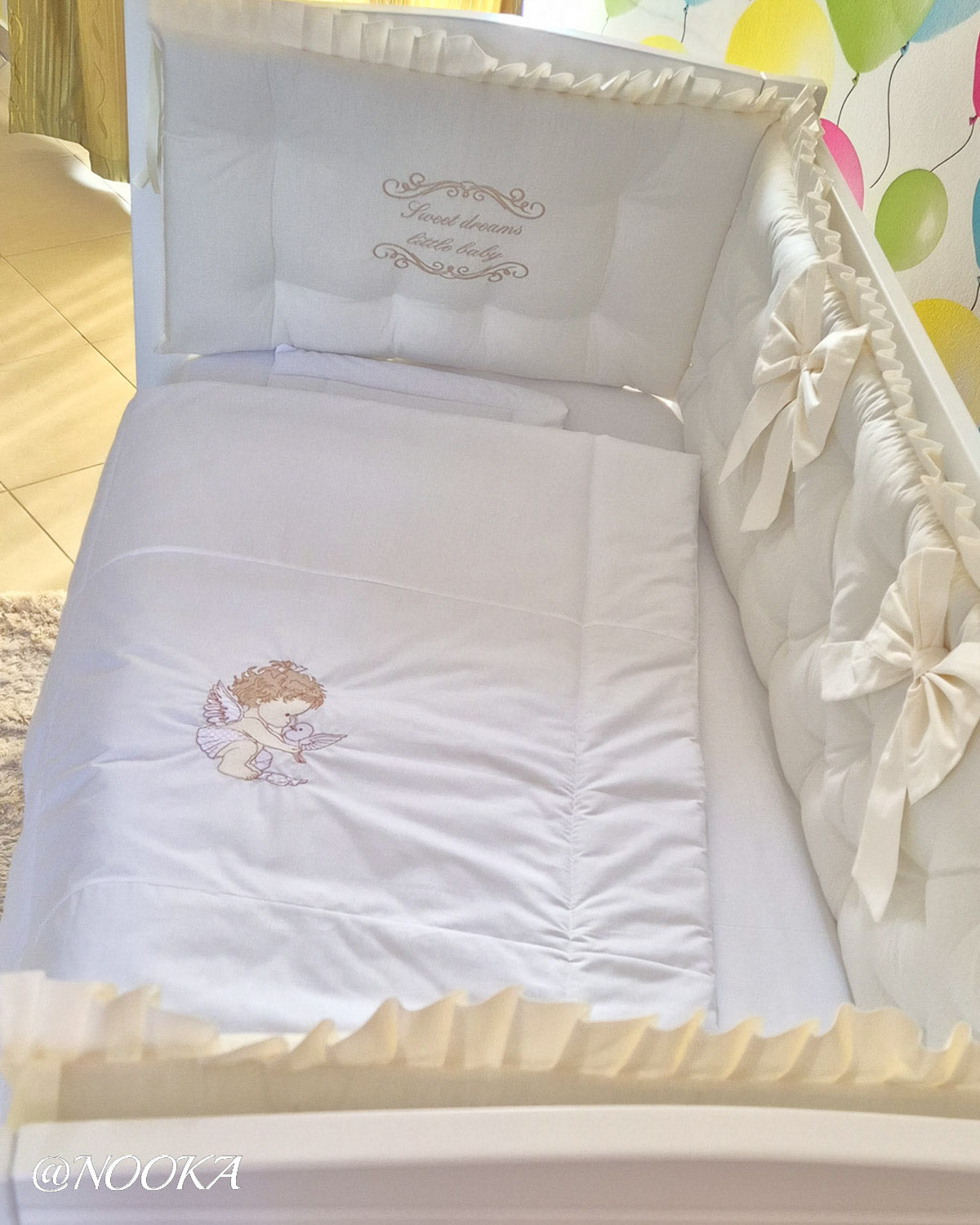 Set lenjerie CONFORT laterale matlasate (3L)-NOOKA Little Angel Beige