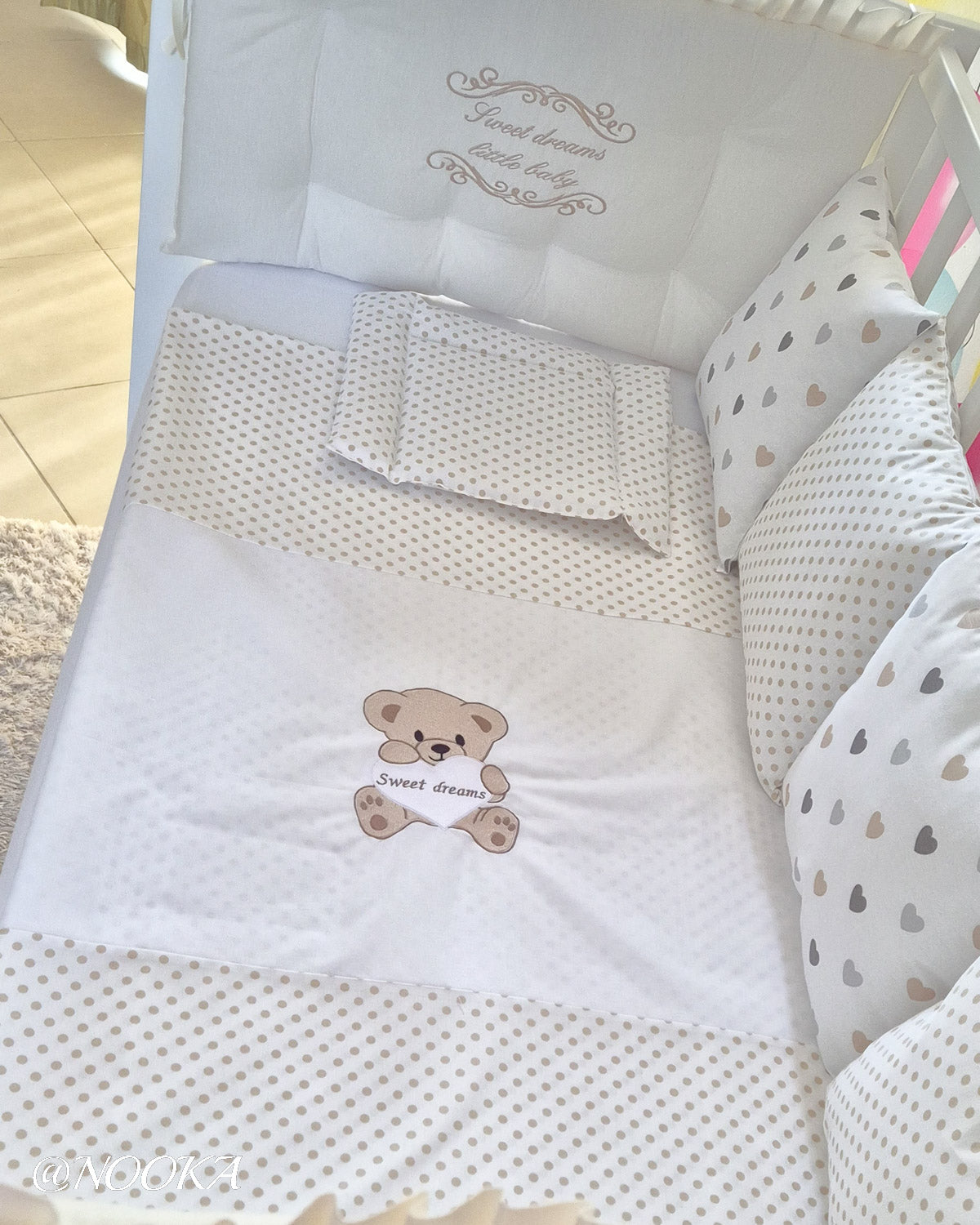 Set lenjerie CONFORT laterale matlasate (3L)-NOOKA Teddy Love Beige