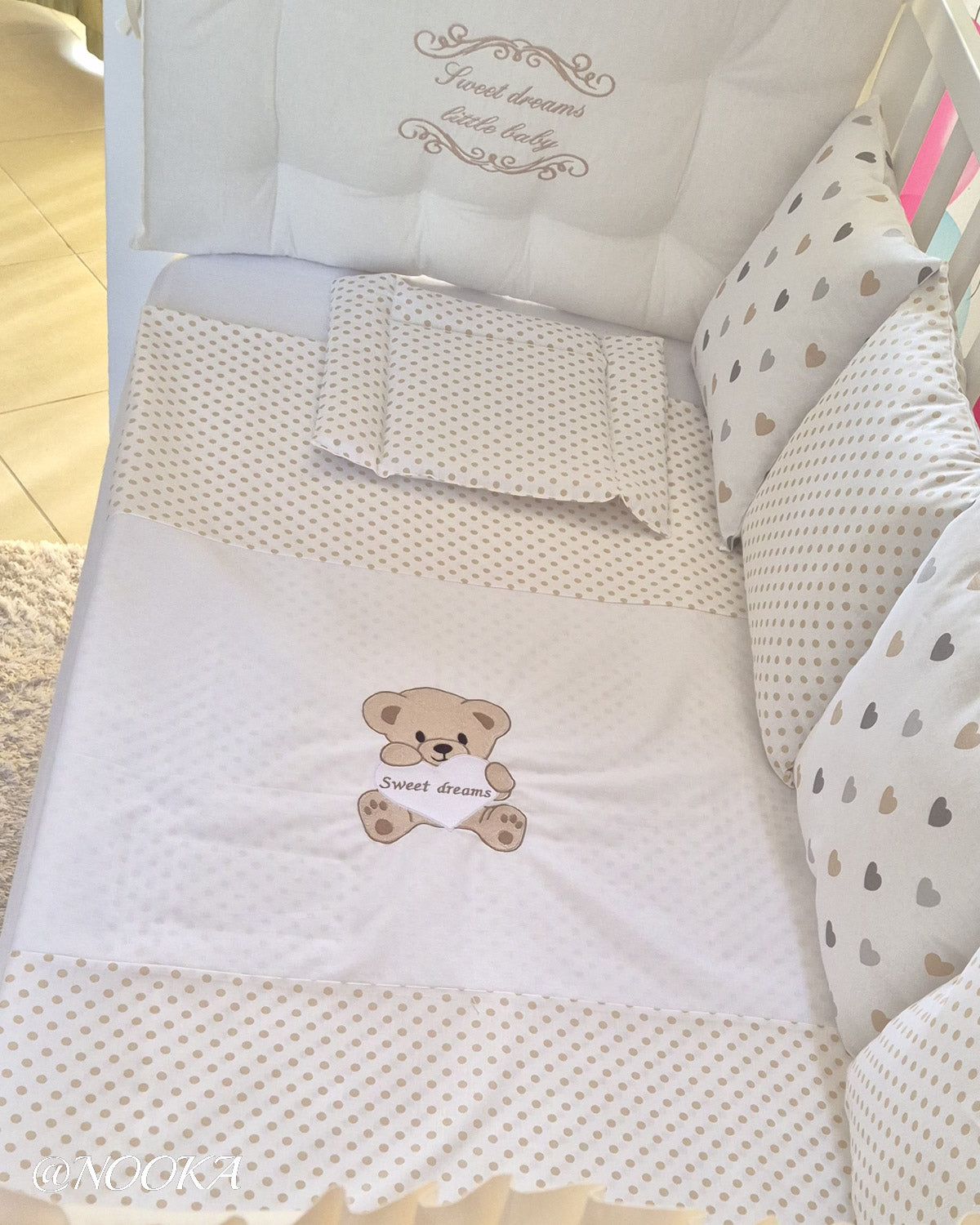 Set lenjerie CONFORT laterale matlasate (3L)-NOOKA Teddy Love Beige