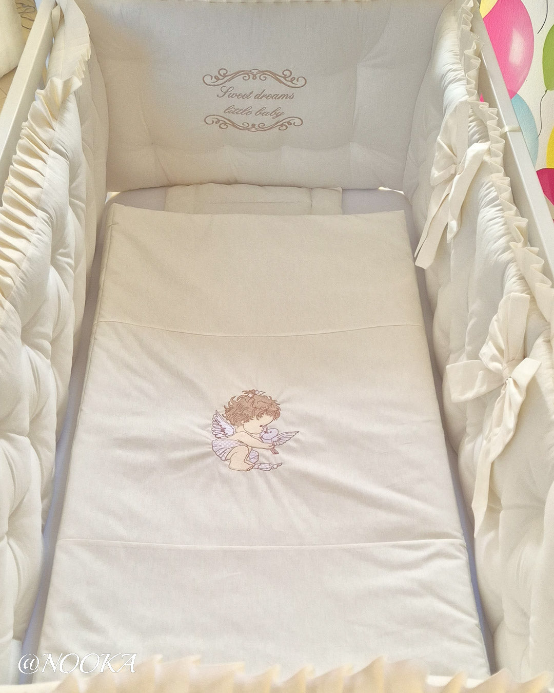 Set lenjerie CONFORT laterale matlasate - NOOKA Little Angel Crem