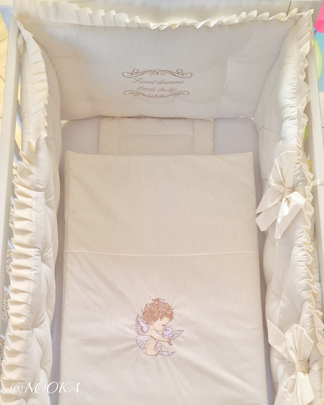 Set lenjerie CONFORT laterale matlasate - NOOKA Little Angel Crem