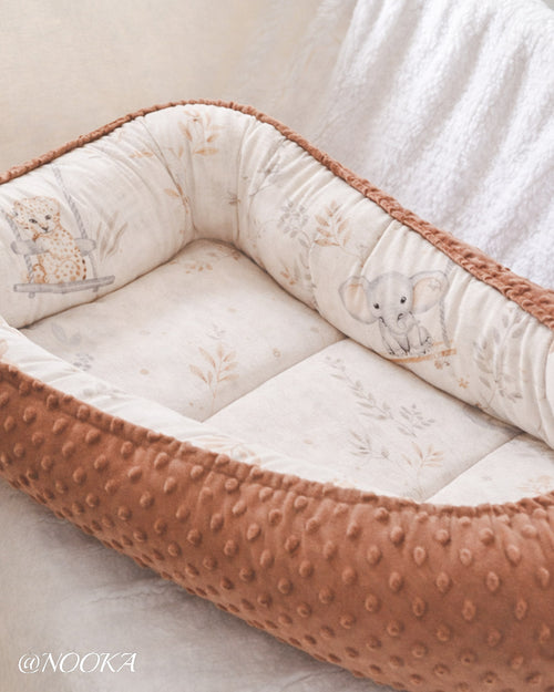 Baby Nest NOOKA - reversibil plush minky & bumbac