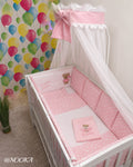 Set lenjerie CONFORT cu baldachin si brau -NOOKA Little Pink Bear