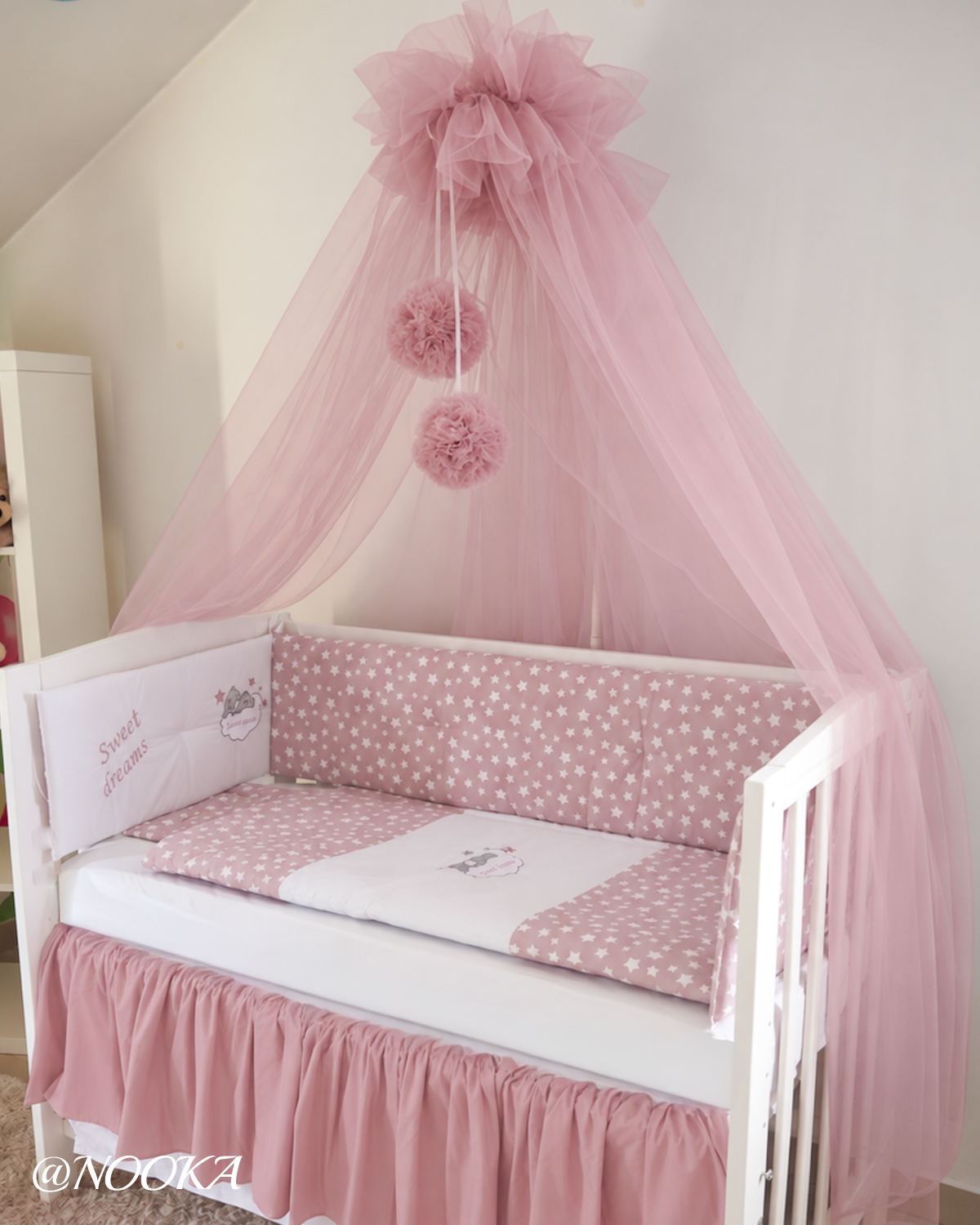 Set lenjerie  cu aparatori clasice  NOOKA  – Sweet Dreams Rose