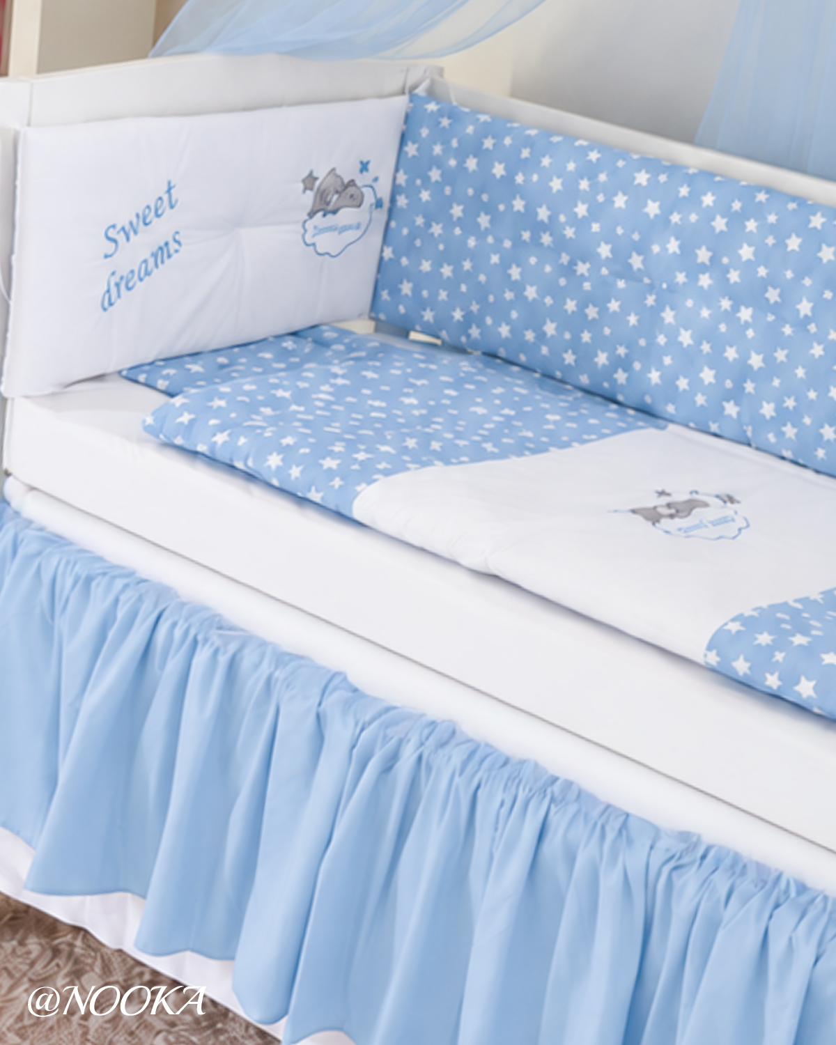 Set lenjerie  cu aparatori clasice  NOOKA  – Sweet little stars