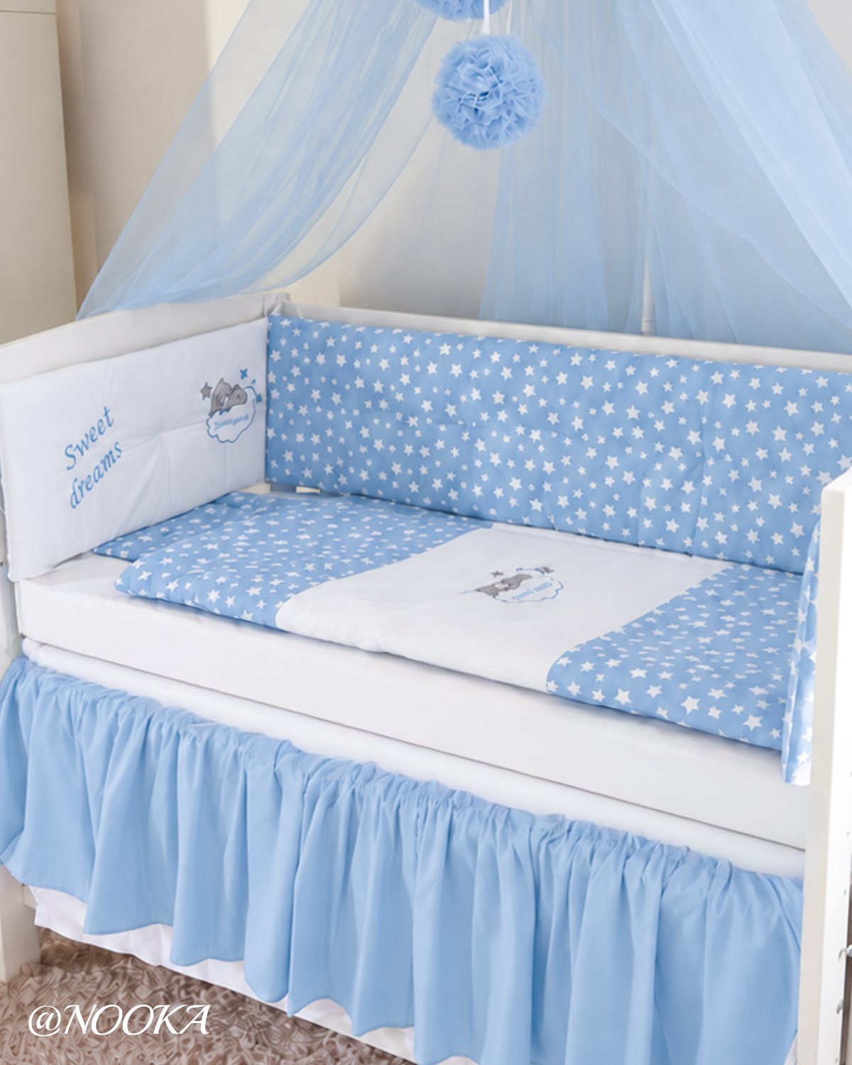 Set lenjerie  cu aparatori clasice  NOOKA  – Sweet little stars