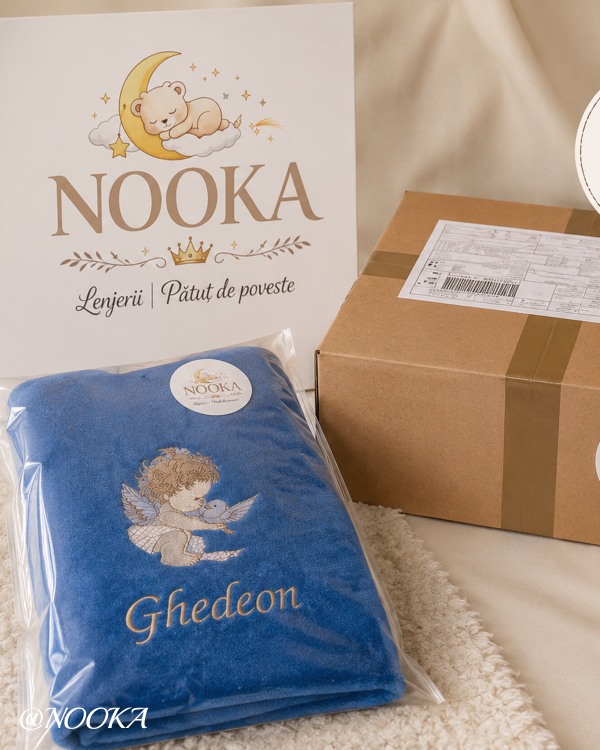 Păturică NOOKA Premium –personalizată cu nume