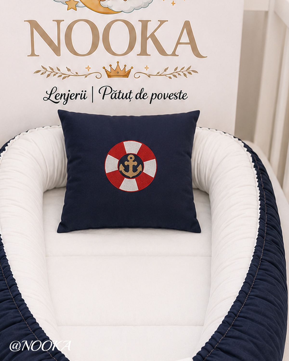 Baby Nest NOOKA - reversibil din bumbac
