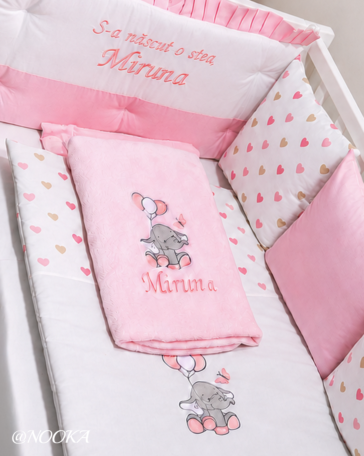 Set lenjerie CONFORT laterale matlasate -NOOKA Vise și Baloane