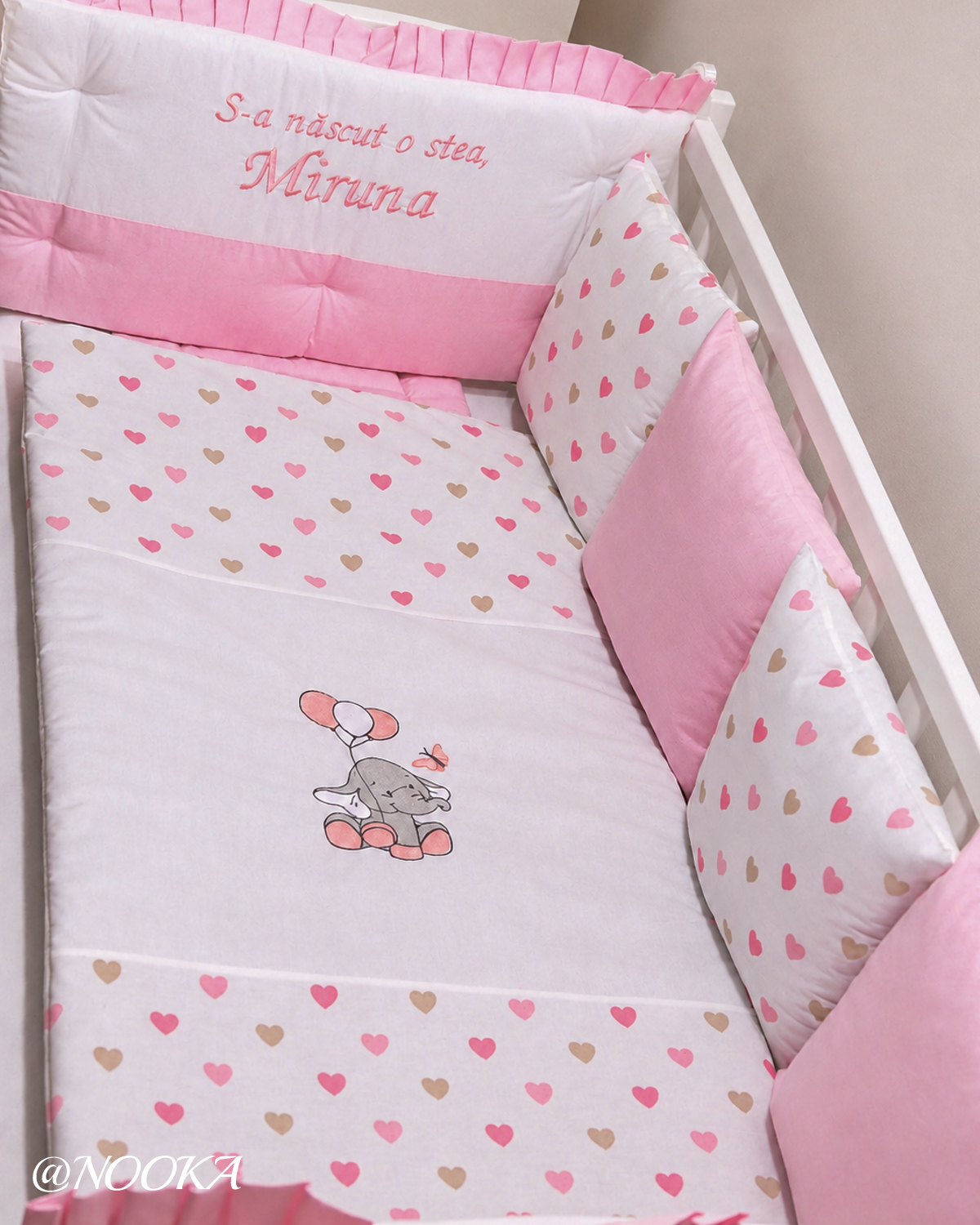 Set lenjerie CONFORT laterale matlasate -NOOKA Vise și Baloane
