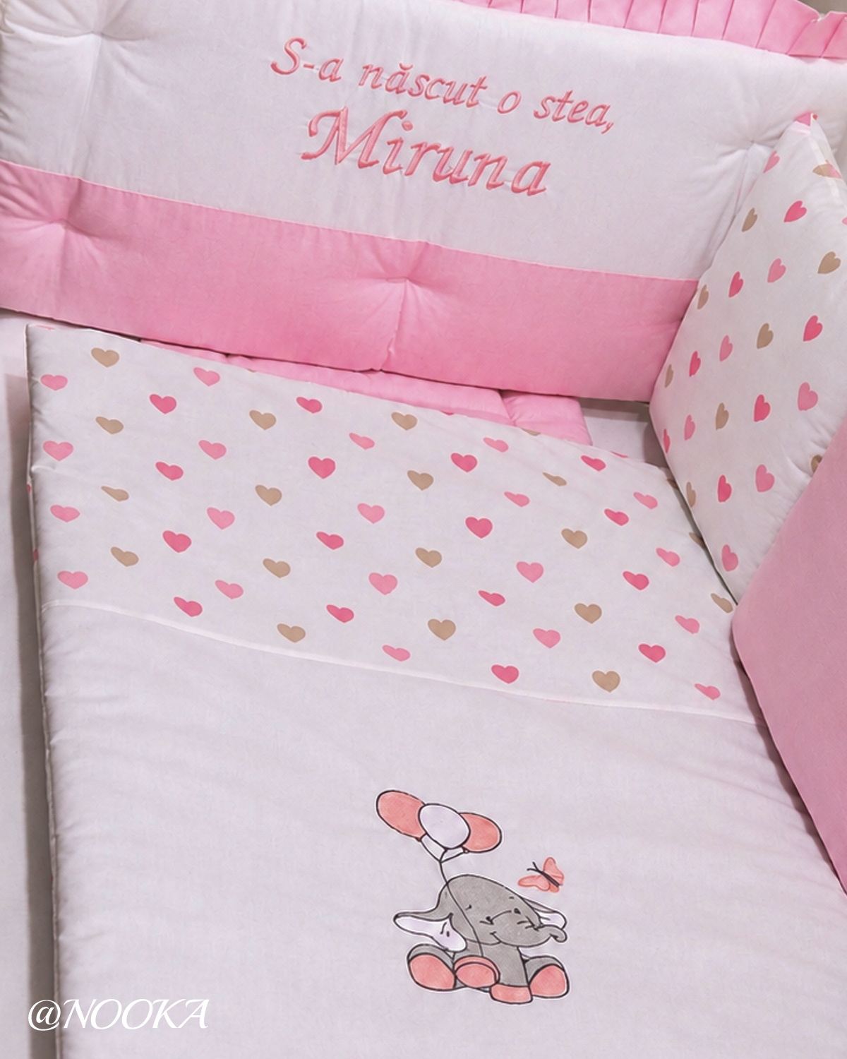 Set lenjerie CONFORT laterale matlasate -NOOKA Vise și Baloane