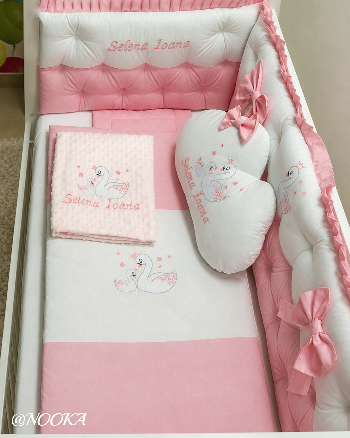 Set lenjerie CONFORT laterale matlasate -NOOKA Swan Love
