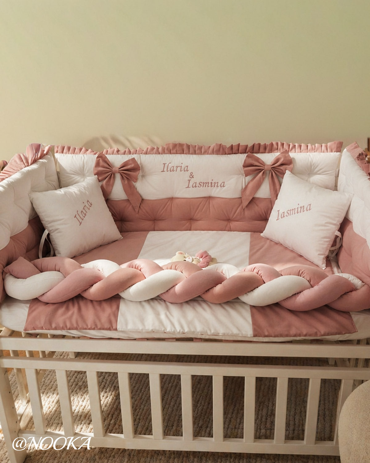 Set lenjerie PREMIUM laterale combinate NOOKA Sweet Twins Rose