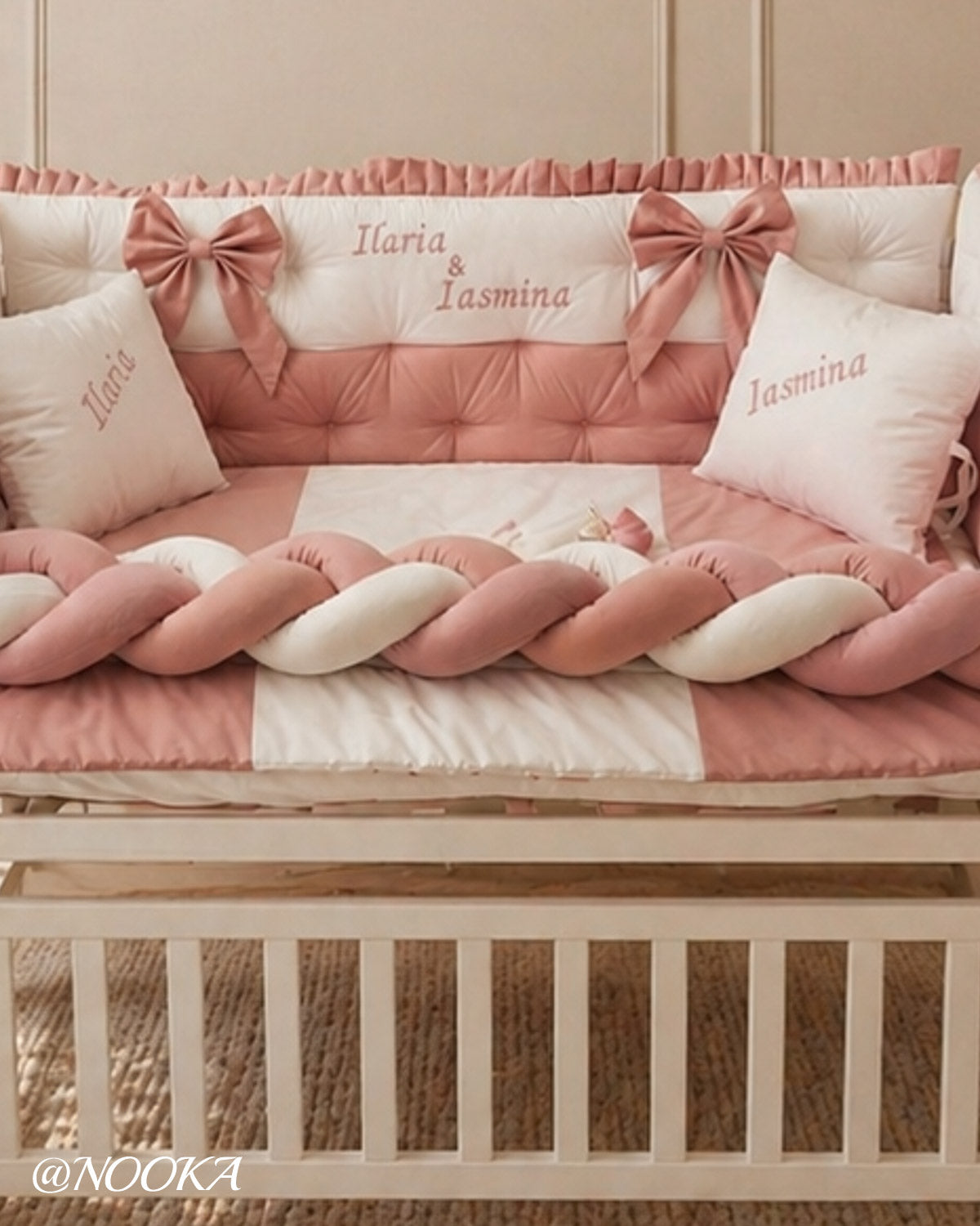 Set lenjerie PREMIUM laterale combinate NOOKA Sweet Twins Rose