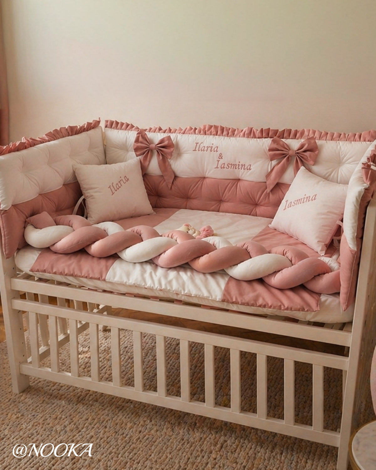 Set lenjerie PREMIUM laterale combinate NOOKA Sweet Twins Rose