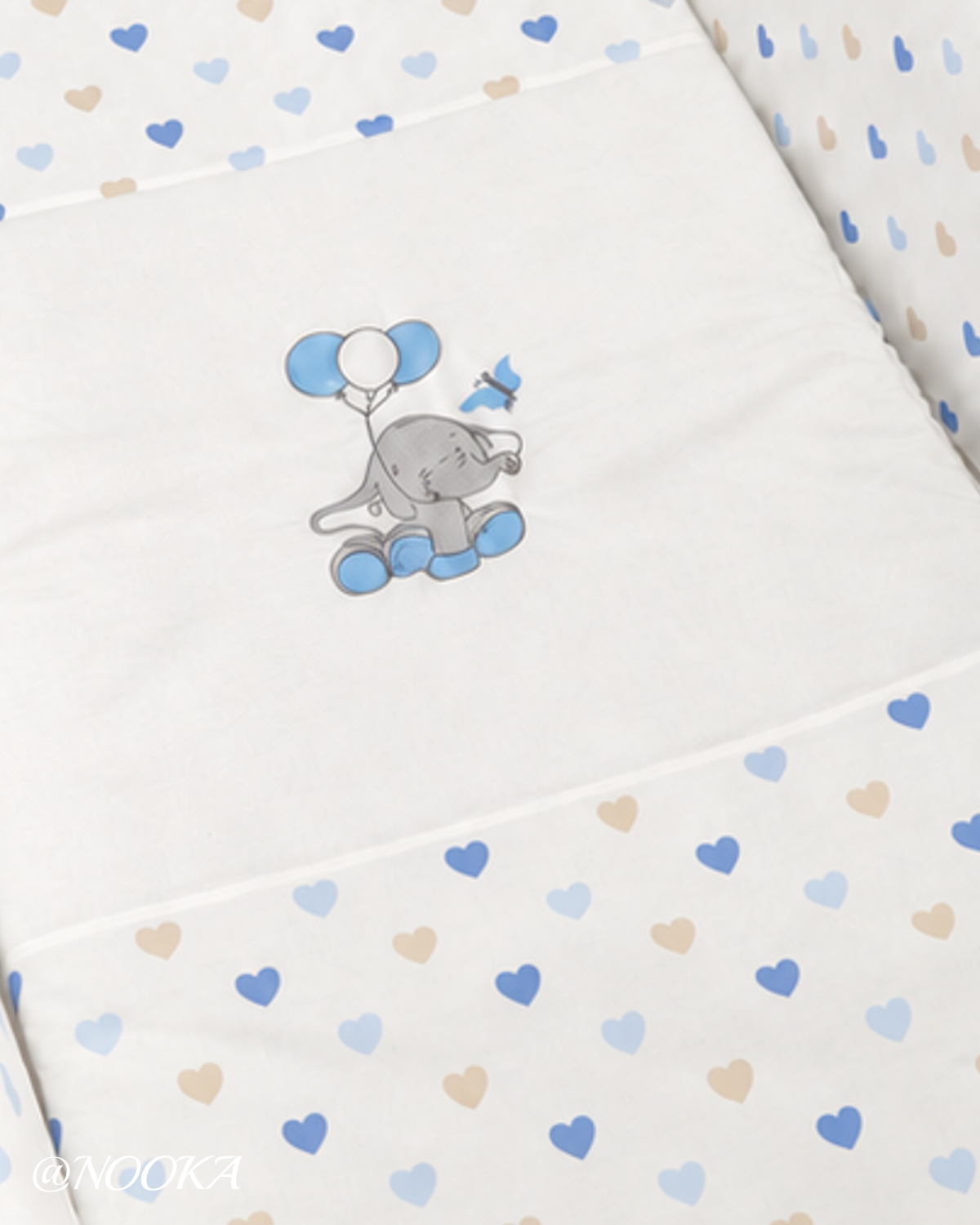 Set lenjerie ESENTIAL cu aparatori clasice NOOKA Blue Hearts