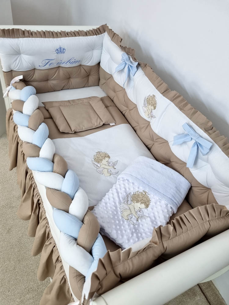 Set lenjerie PREMIUM cu laterale combinate - matlasat & împletit