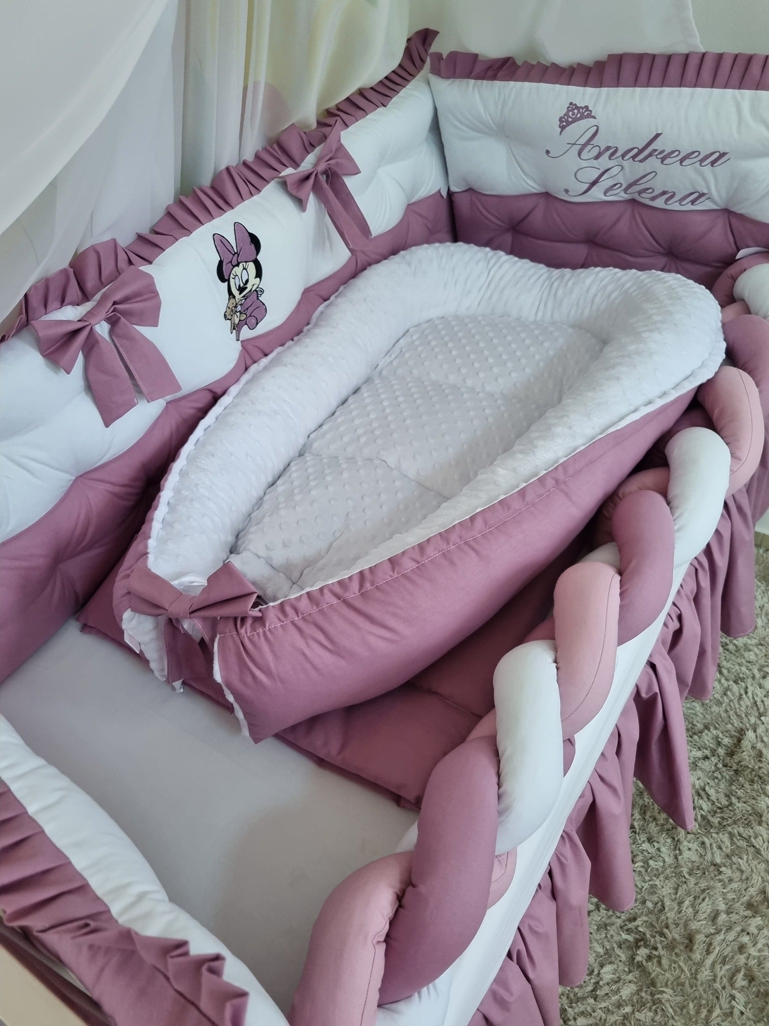 Baby Nest NOOKA - reversibil plush minky & bumbac