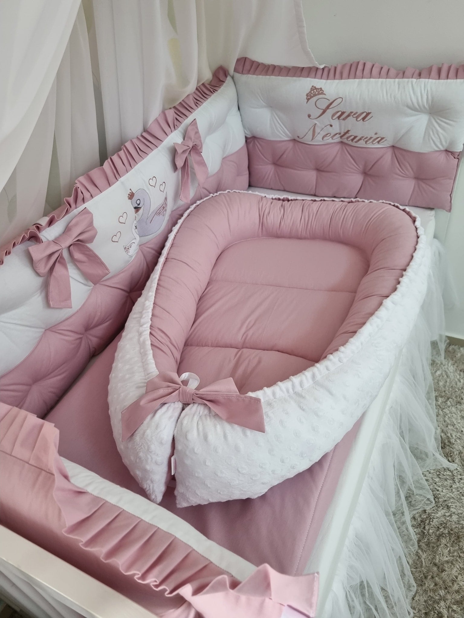 Baby Nest NOOKA - reversibil plush minky & bumbac