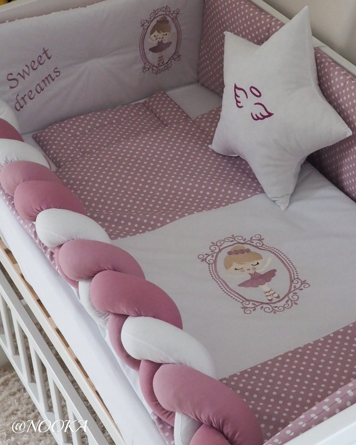 Set lenjerie PREMIUM cu laterale combinate - Little Ballerina Mov pudrat