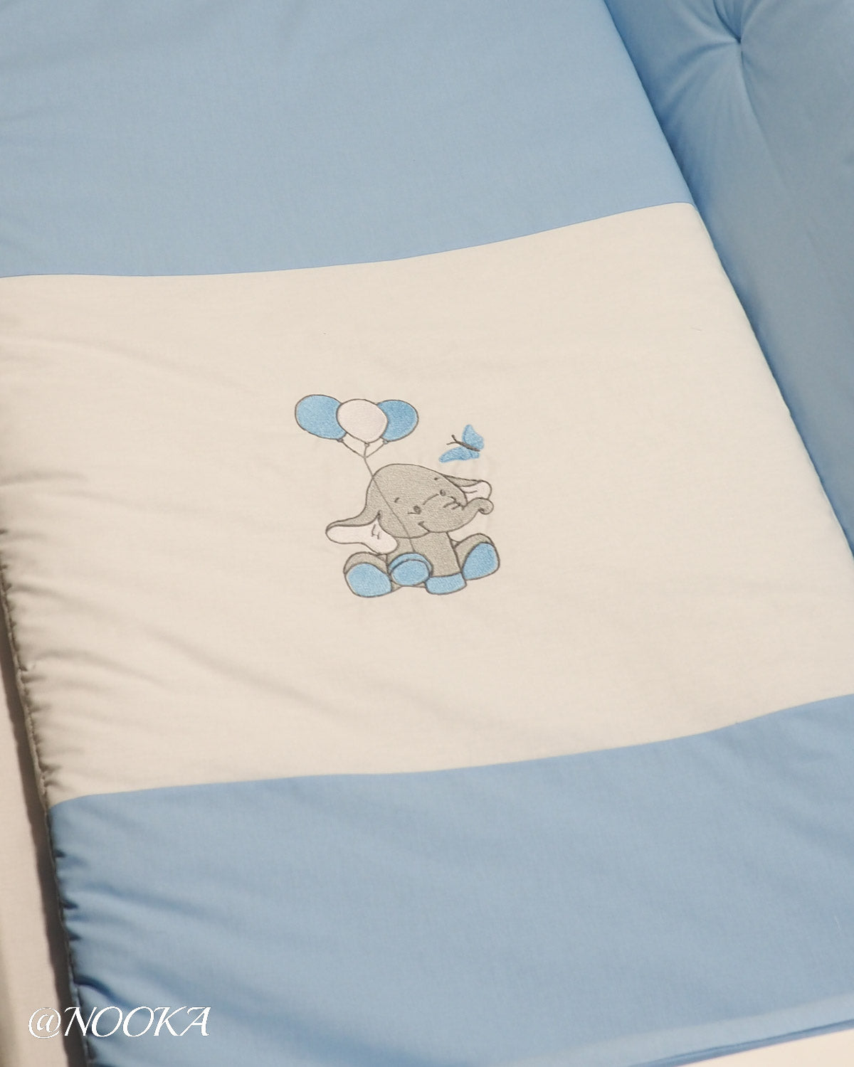 Set lenjerie ESENTIAL cu aparatori clasice - Baby Blue Elephant