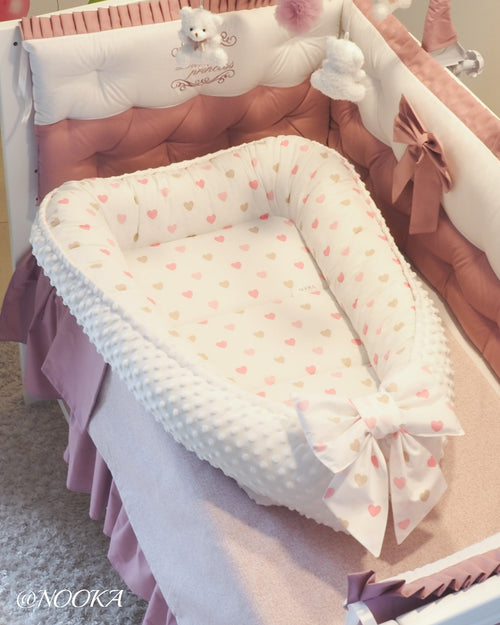 Baby Nest NOOKA - reversibil plush minky & bumbac