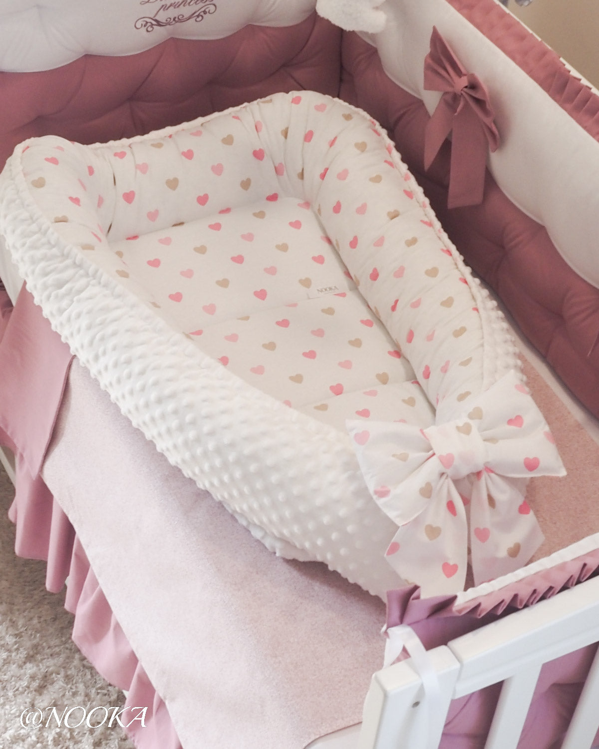 Baby Nest NOOKA - reversibil plush minky & bumbac