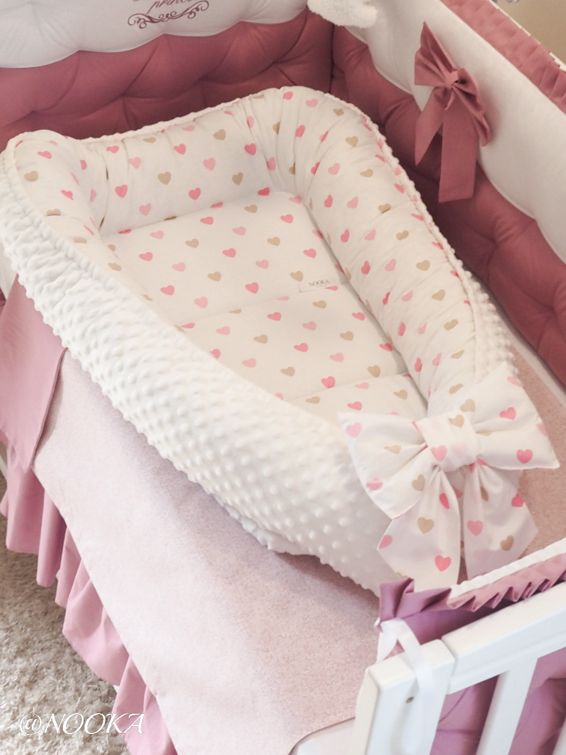 Baby Nest NOOKA - reversibil plush minky & bumbac