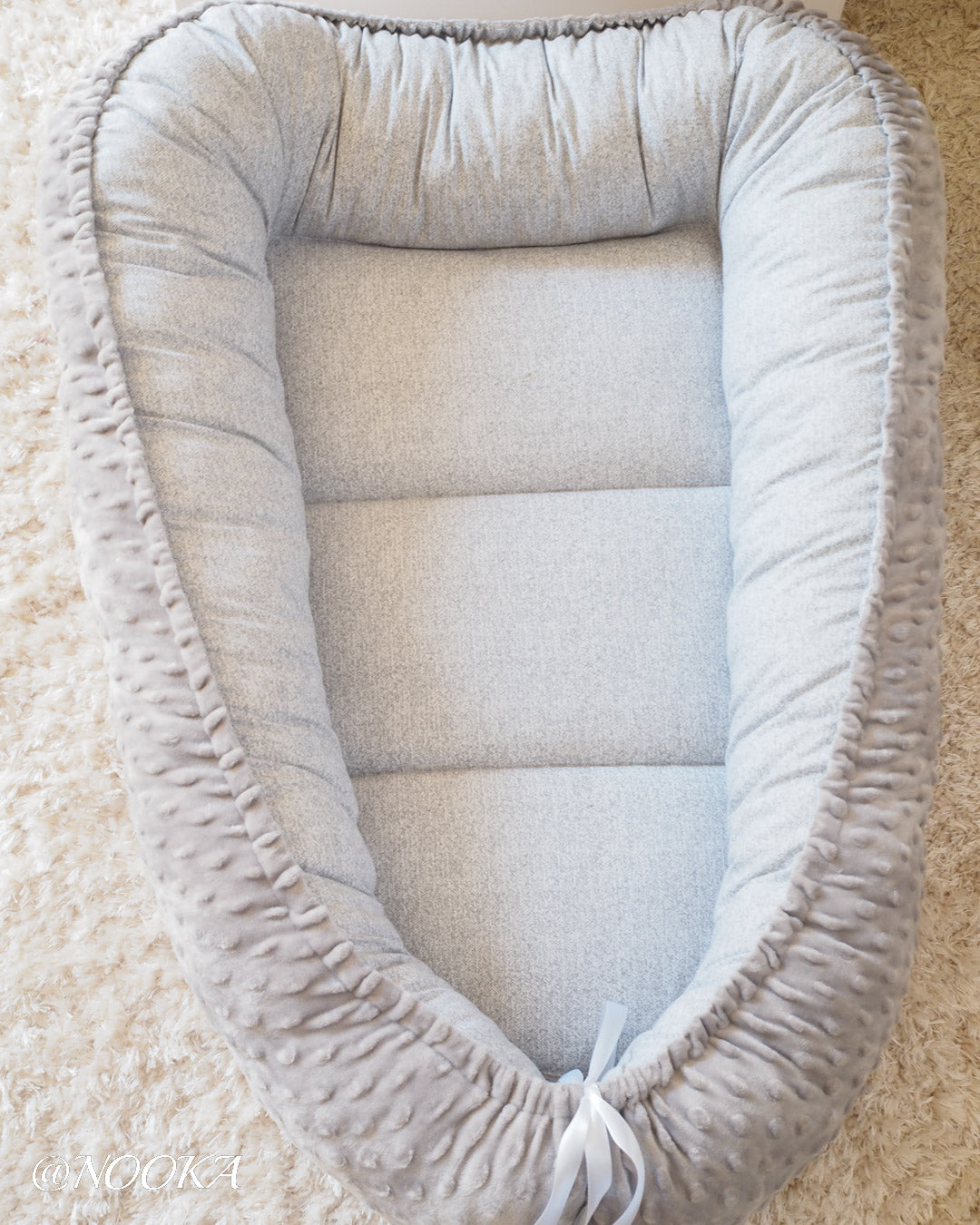 Baby Nest NOOKA - reversibil plush minky & bumbac