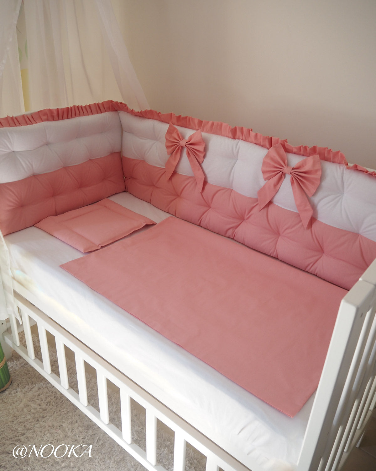 Set lenjerie PREMIUM laterale combinate -NOOKA Sweet Bow Pink