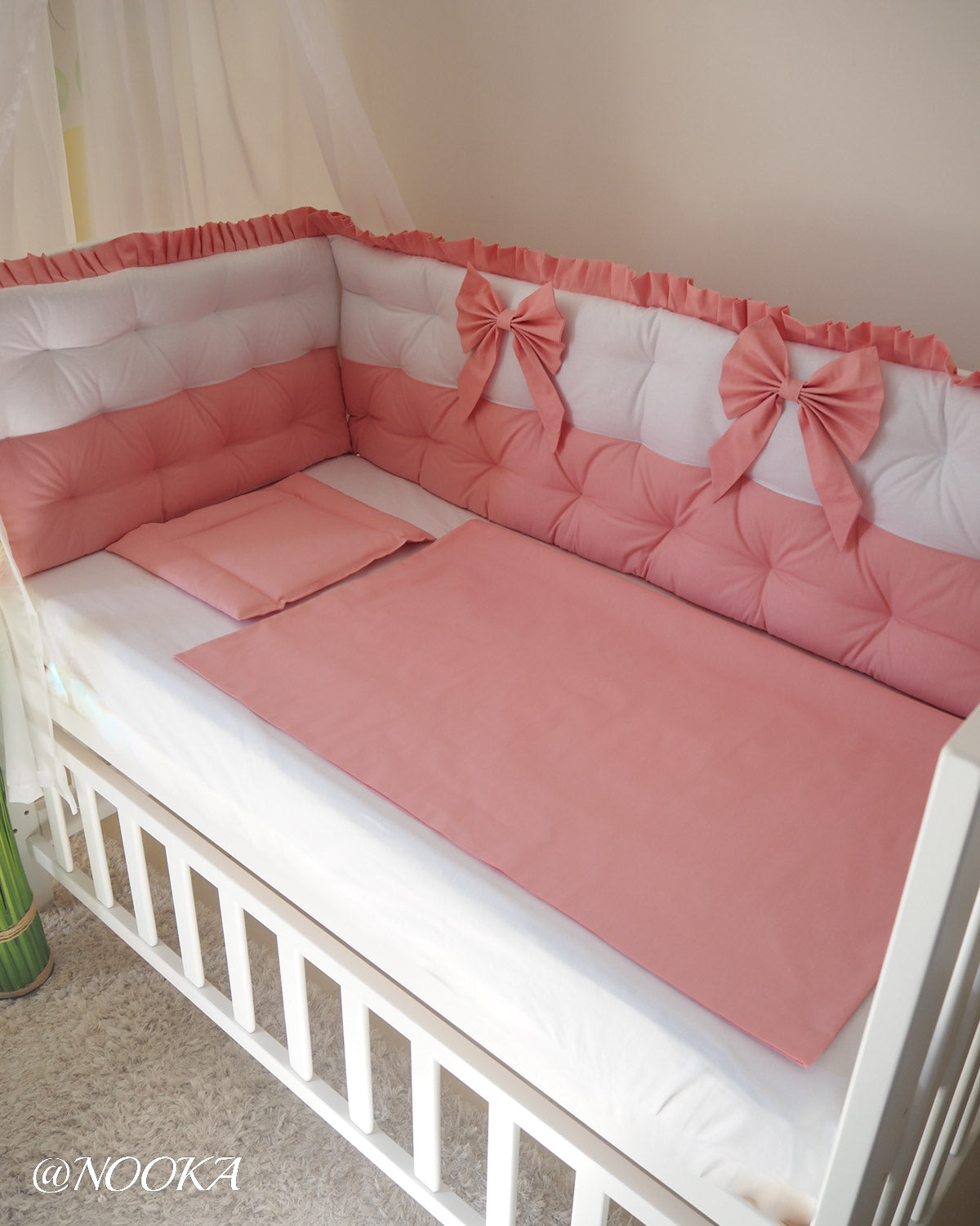 Set lenjerie PREMIUM laterale combinate -NOOKA Sweet Bow Pink