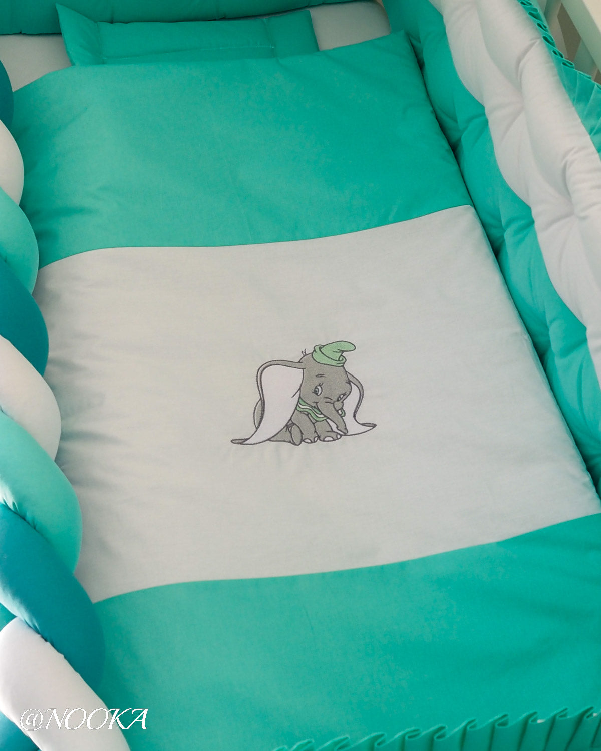 Set lenjerie PREMIUM laterale combinate -NOOKA Elephant Dream Mint