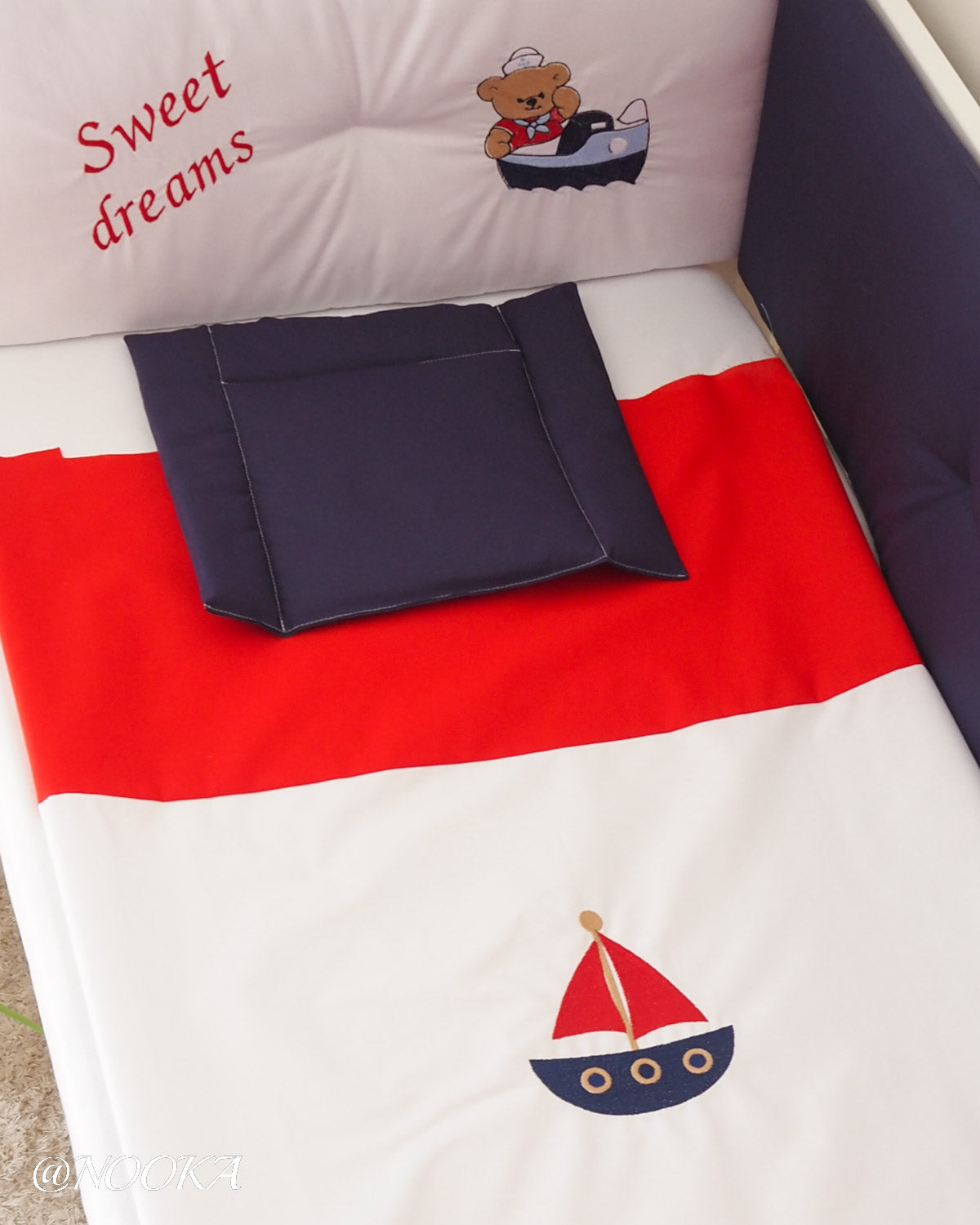 Set lenjerie ESENTIAL cu aparatori clasice 3L - NOOKA Sweet Dreams Sailor