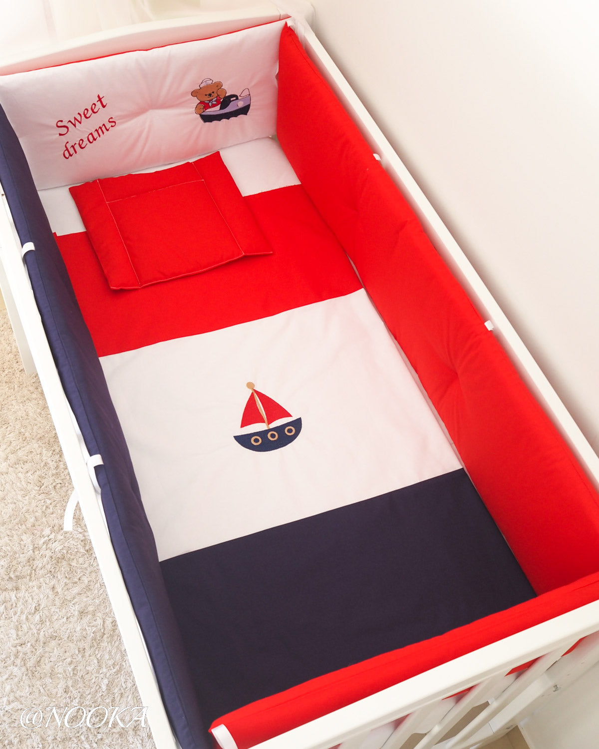 Set lenjerie ESENTIAL cu aparatori clasice - NOOKA Sweet Dreams Sailor
