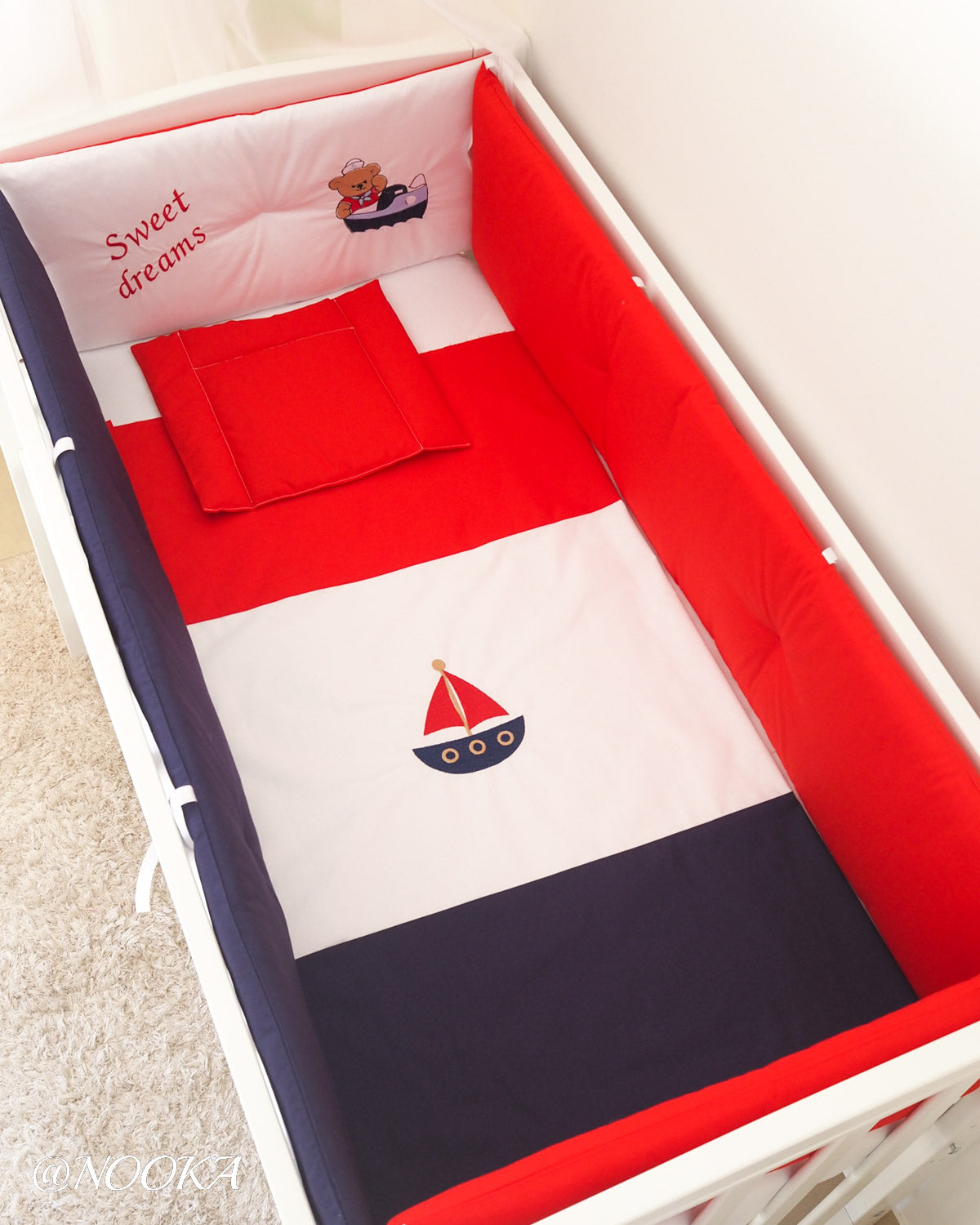 Set lenjerie ESENTIAL cu aparatori clasice - NOOKA Sweet Dreams Sailor