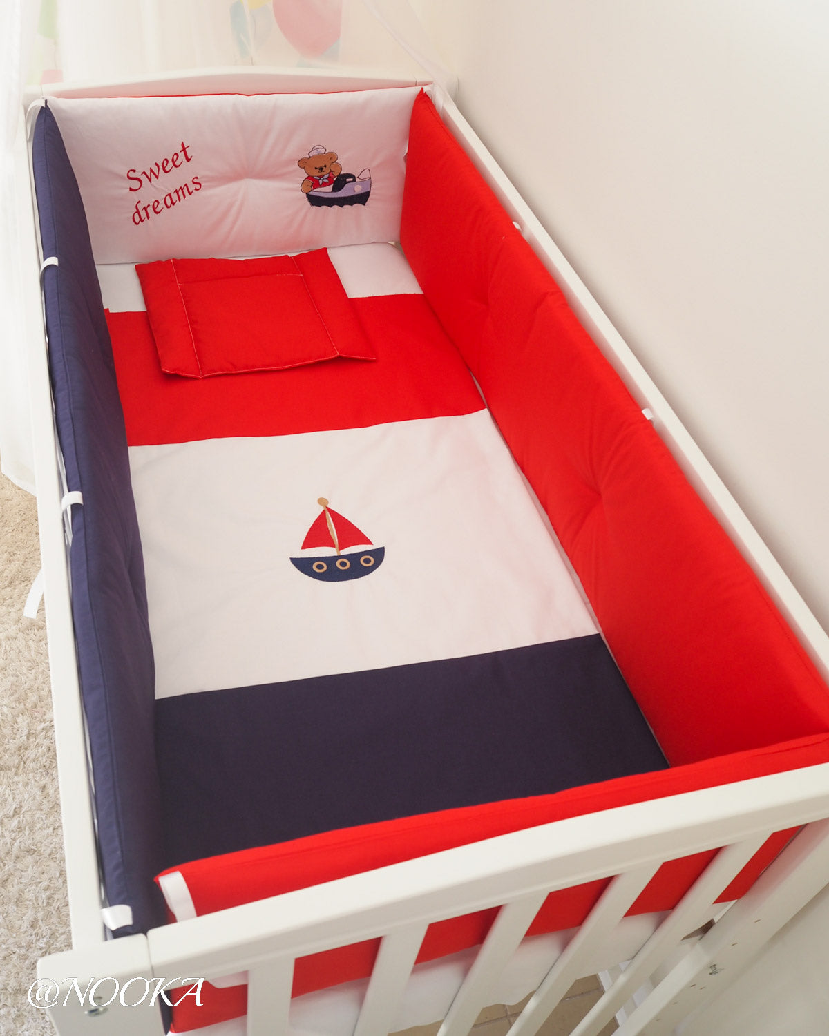 Set lenjerie ESENTIAL cu aparatori clasice - NOOKA Sweet Dreams Sailor