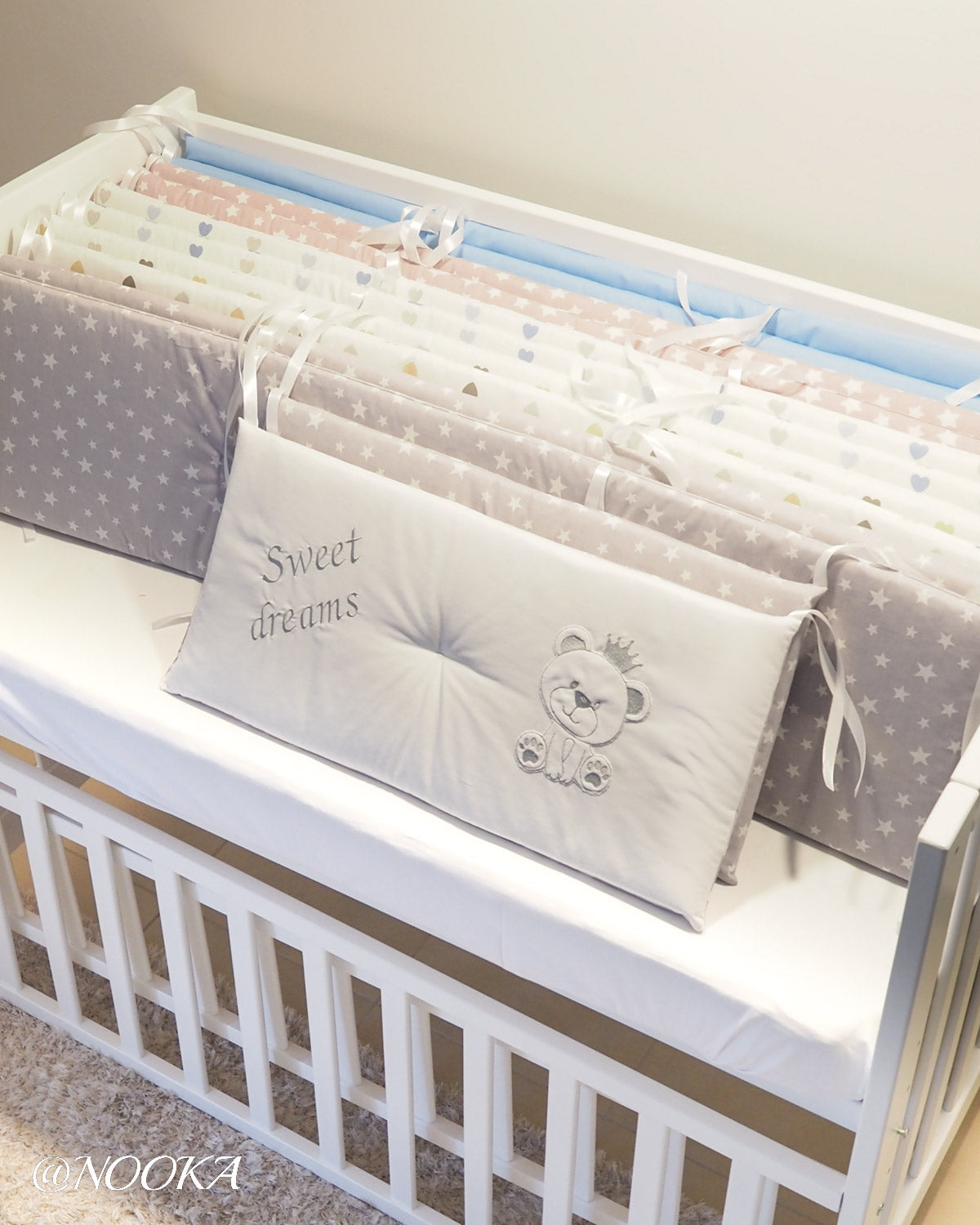 Apărători laterale clasice NOOKA – set complet 4 laturi - Teddy Grey Stars