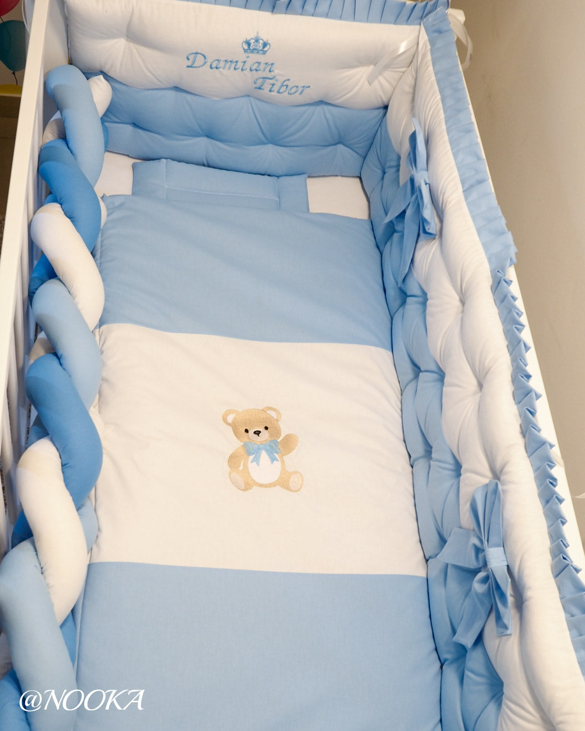 Set lenjerie PREMIUM laterale combinate -NOOKA Blue Teddy Bear