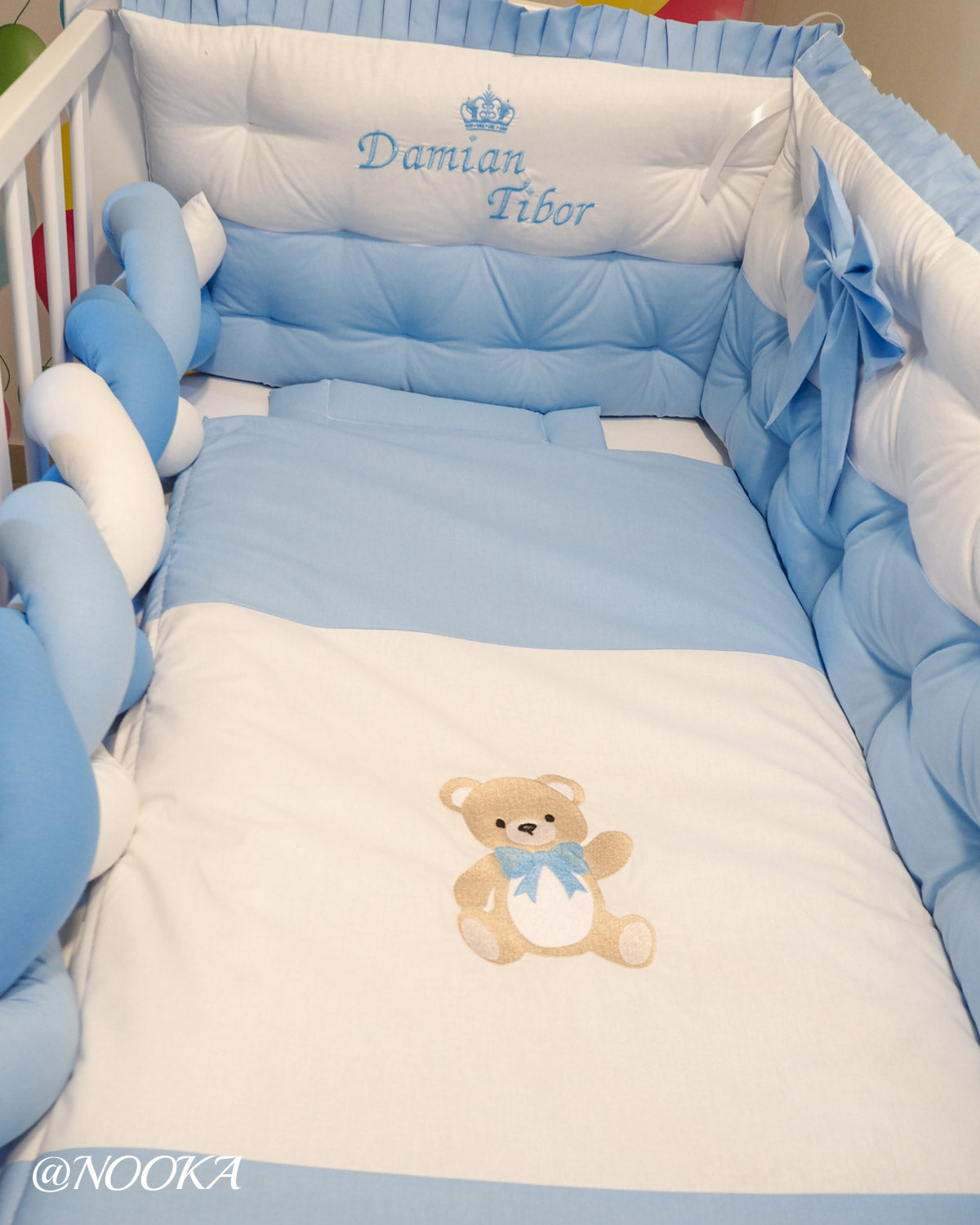Set lenjerie PREMIUM laterale combinate -NOOKA Blue Teddy Bear