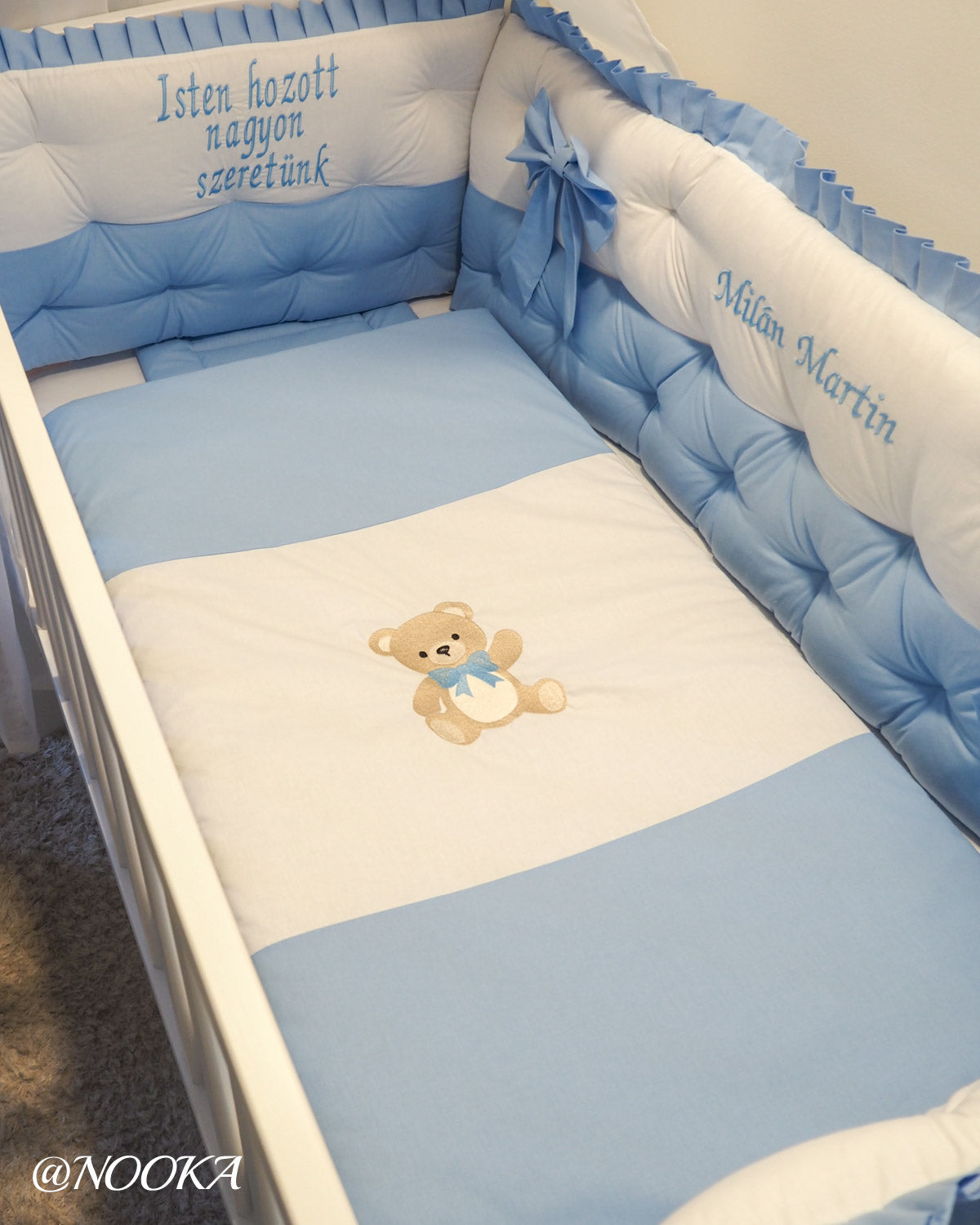 Set lenjerie CONFORT laterale matlasate (3L)-NOOKA  Little teddy bear