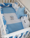 Set lenjerie PREMIUM cu laterale combinate bumper & tip perne- NOOKA Moon Dreams