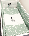 Set lenjerie ESENTIAL cu aparatori clasice NOOKA Mickey Mint Dreams