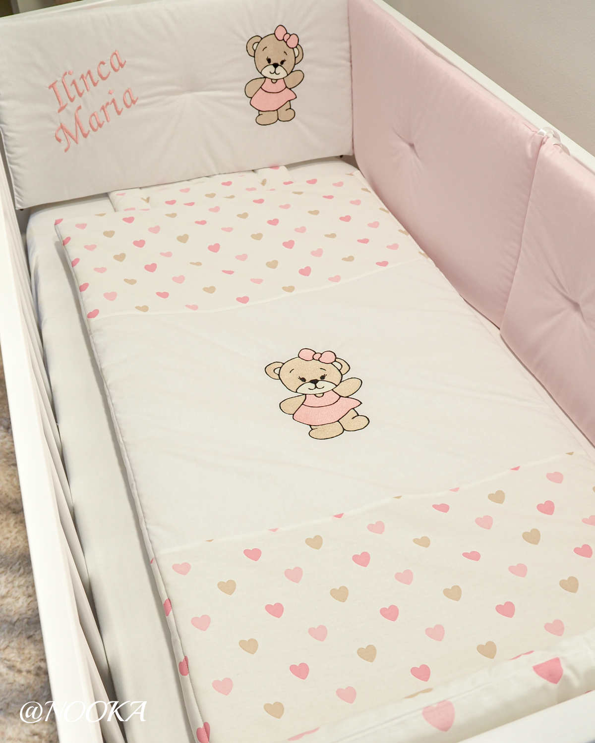 Set lenjerie  cu aparatori clasice  NOOKA  – Teddy Hugs