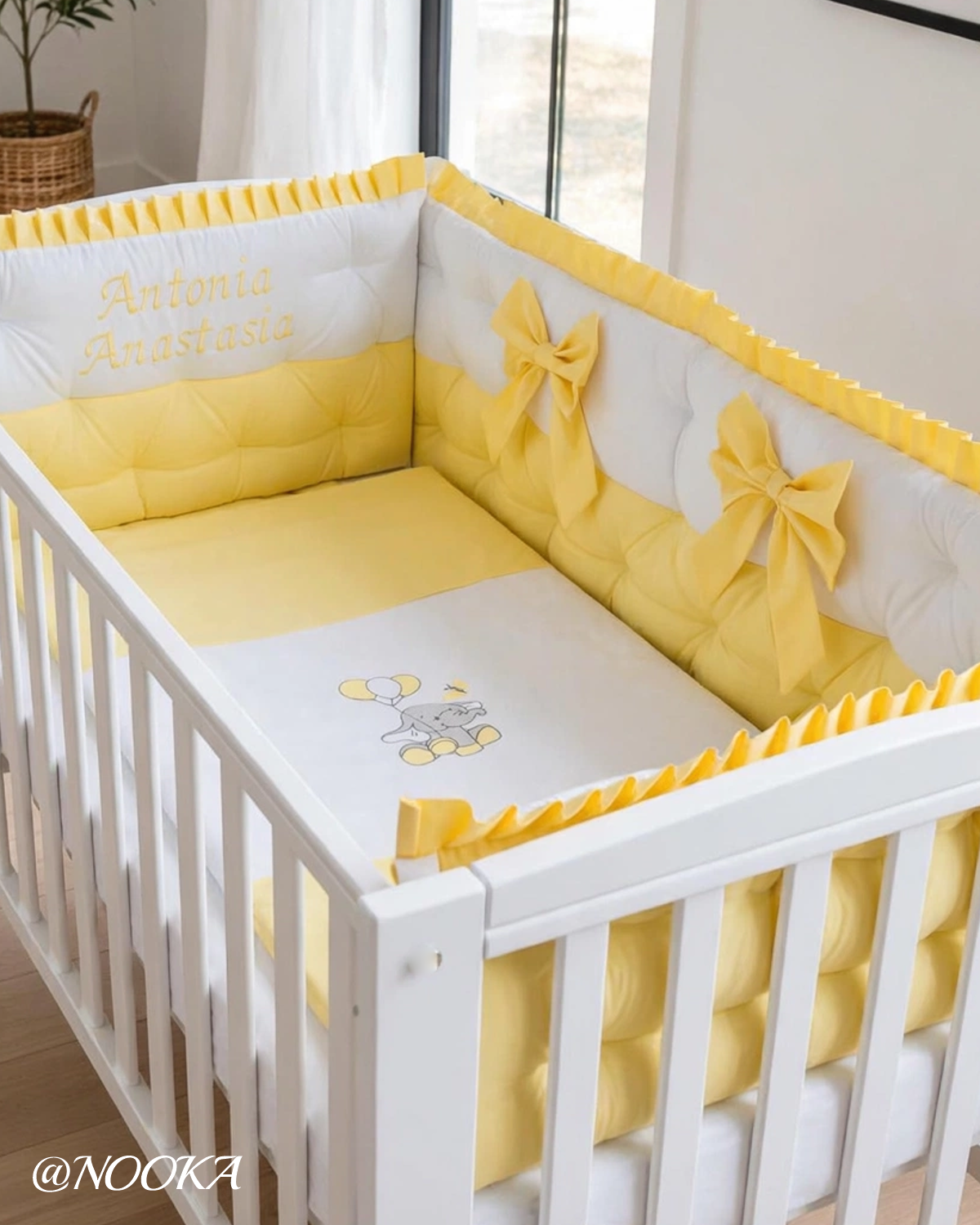 Set lenjerie CONFORT laterale matlasate -NOOKA Elefănțelul Vesel
